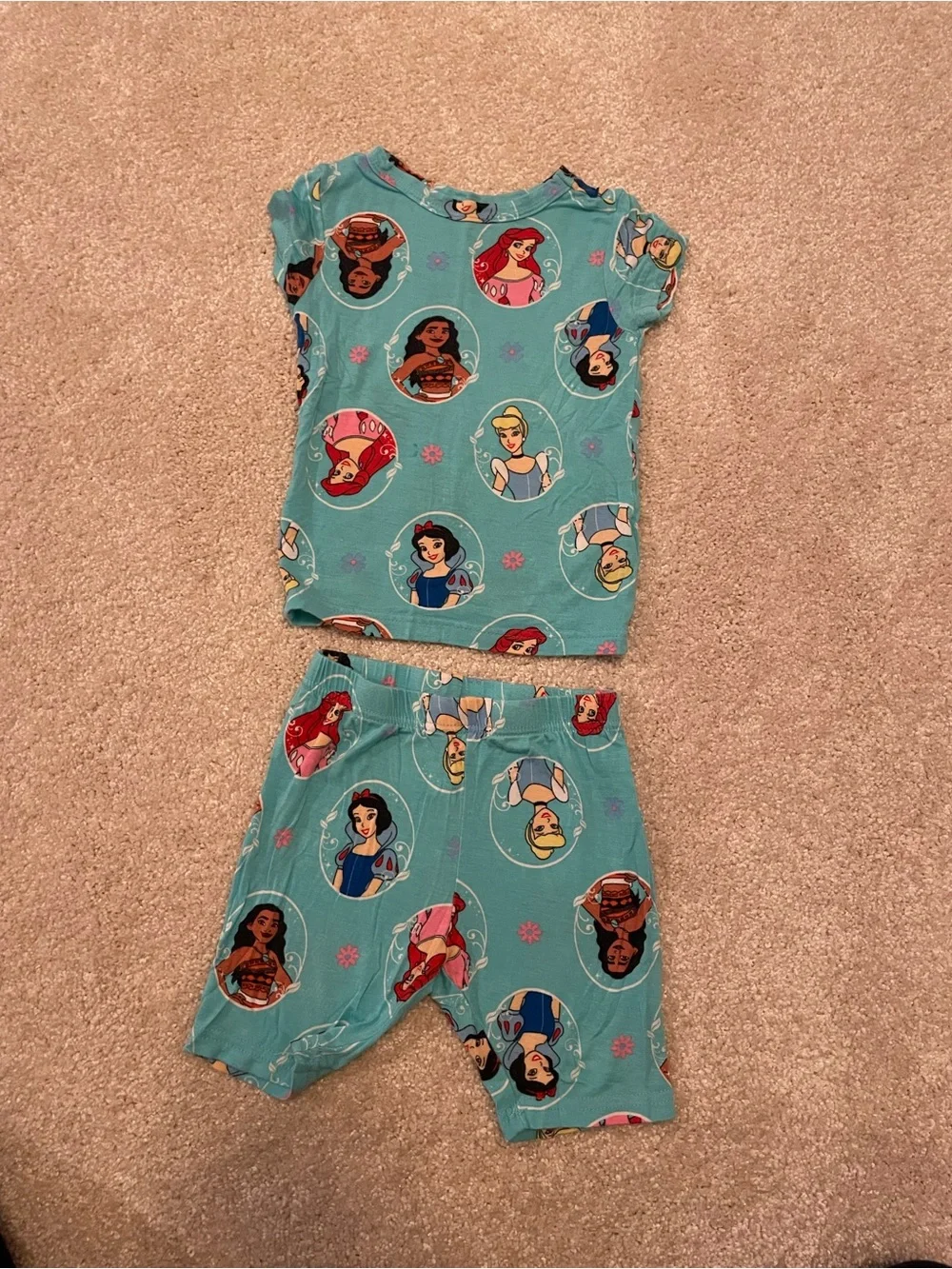 Girls Disney Princess Short Pajama Set